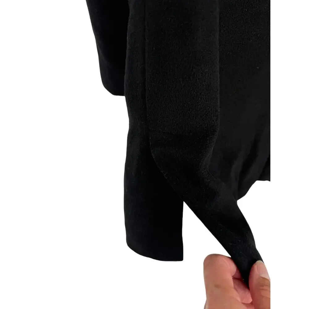 Lauren Ralph Lauren Green Label Wool Overcoat SZ L Black 100% Wool Classic